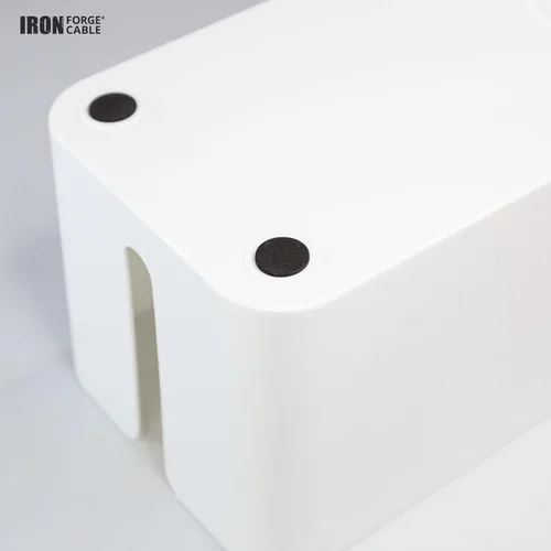 Miniatura 9 de Iron Forge Cable Caja de organización de cables, paquete de 2 – Organizador de cables blanco y protector para cables, regletas de alimentación