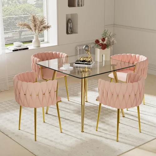 Miniatura 19 de Juego de mesa de comedor de cristal plateado para 2, juego de mesa cuadrada de lujo moderno de 36 pulgadas, juego de mesa de cocina minimalista de 3