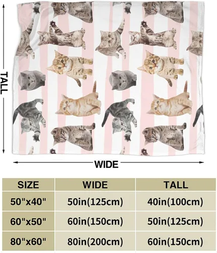 Miniatura 3 de Manta Mullida de Forro Polar 350 GSM de Microfibra Ultra-Suave para Adultos y Niños, Regalo para Sofá, Cama, Gato Lindo 80"x60" Lindo gato
