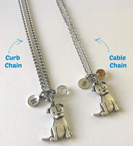Miniatura 6 de Collar personalizado de Pitbull inicial y piedra natal opcional Memorial de Pitty Dog Regalo de Pit Bull