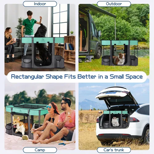 Miniatura 6 de Corralito para perros, corralito para mascotas, corralito plegable para cachorros y gatos, carpa jaula portátil para ejercicio, cubierta de sombra