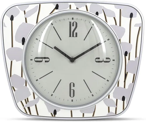 OCEST Reloj de pared de cuarzo cuadrado vintage de 9 pulgadas, diseño decorativo gris rústico con números claros, reloj a pilas para sala de estar,