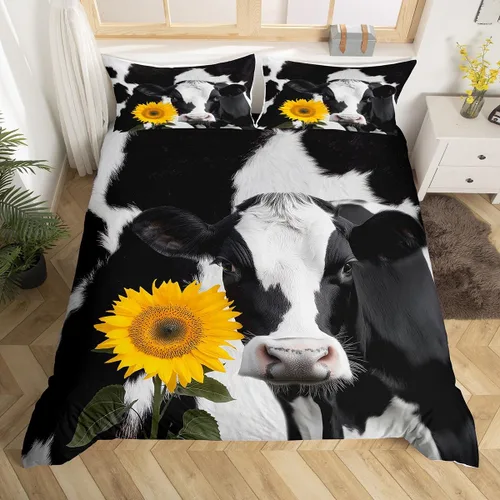Miniatura 22 de Castle Fairy Juego de ropa de cama tamaño individual, juego de funda de edredón con diseño de ciervos y pinos para niños y niñas, juego de funda