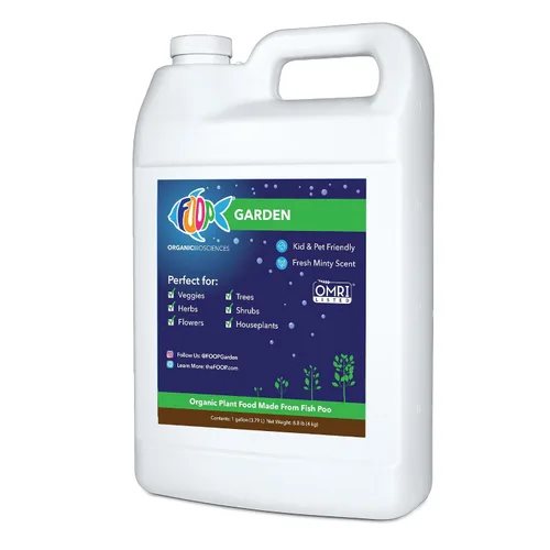 FOOP Garden - Alimento orgánico líquido para plantas hecho de estiércol de pescado (con aroma fresco a menta) | Alternativa de fertilizante de