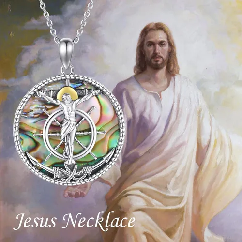 Miniatura 4 de ONEFINITY St MichaelNefertitiAnubisAnkhMaryMedusaJesusLolita Skull Necklace 925 Sterling Silver Angel Pendant New Years Necklace Jewelry Gifts for