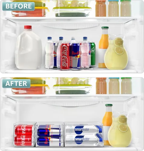 Miniatura 3 de Sorbus Organizador de latas para refrigerador y despensa, dispensador de 3 tamaños para latas estándar y delgadas y botellas de agua