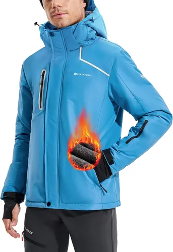 Heathyoga Chaqueta de esquí impermeable para hombre, chaqueta de snowboard para hombre, chaqueta de nieve, chaquetas de esquí, chaquetas de