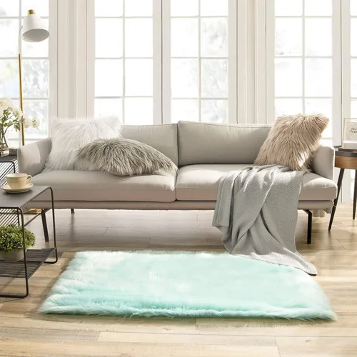 Miniatura 30 de Ashler Home Deco - Tapete de pelo sintético de oveja, mullido, suave, de 2 x 3 pies, lavable a máquina, dormitorio, habitación de los niños, sala