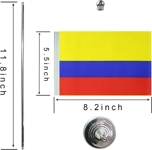 Miniatura 2 de Bandera de Colombia Bandera Colombiana Bandera de mesa, Bandera de escritorio, Bandera de oficina, Banderas de País Internacionales, Festivales