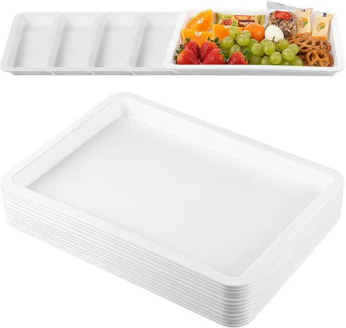 Miniatura 5 de Zonon 12 Pcs Plastic Art Trays 13.4 x 9.8 x 1 Inch Back to School Supplies Colorful Art Trays Stackable Activity Tray Office Storage Container for