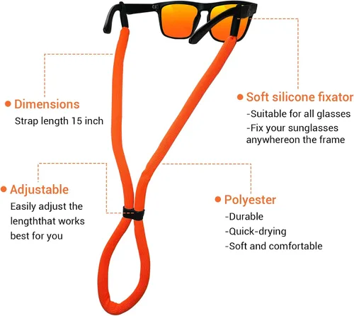 Miniatura 3 de Correa flotante para gafas de sol para prueba de natación, correa antideslizante para gafas para hombres, mujeres, niños, soportes para gafas
