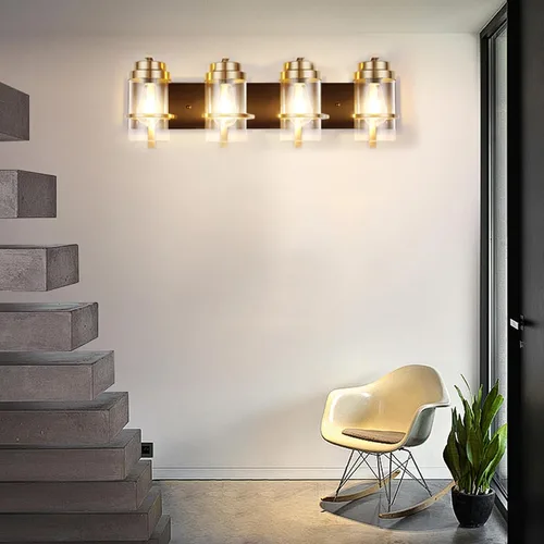 Miniatura 9 de Apliques de pared de color negro mate y latón, moderna lámpara de pared interior para chimenea, lámpara de pared de granja para baño, pasillos