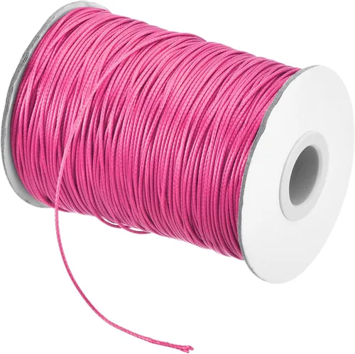 Miniatura 57 de MECCANIXITY Cordón encerado de poliéster encerado de 0.031 in, cuerda de cera de 175 yardas para hacer pulseras, collares, cuentas, joyería y Caqui