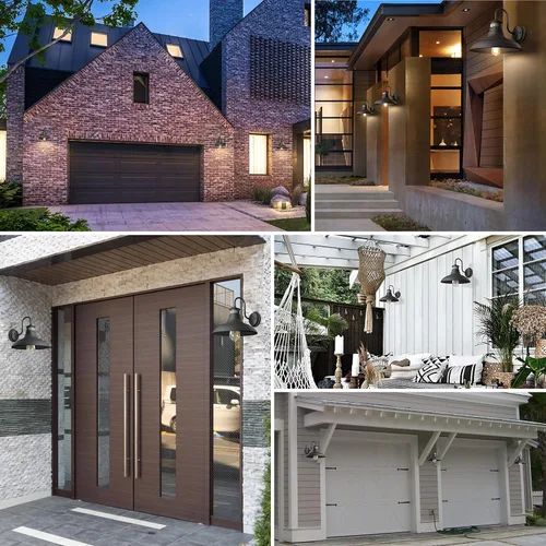 Miniatura 5 de Paquete de 2 apliques de pared estilo granja con cuello de ganso, luces de granero, sensor de movimiento y del anochecer al amanecer, accesorios