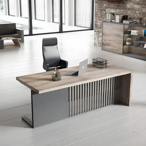 Miniatura 10 de Escritorio de oficina ejecutivo moderno de 63 pulgadas, escritorio para computadora para oficina en casa, muebles de negocios, estación de trabajo