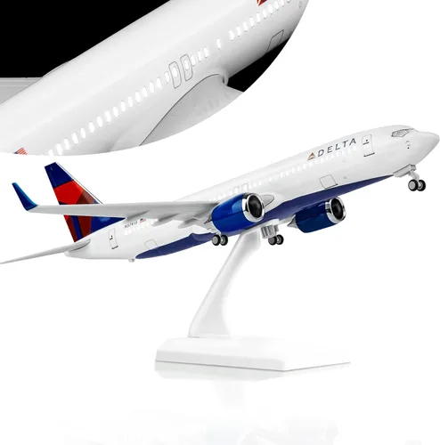 Joylludan 1:130 Delta Plane Modelo Aleación Diecast Aviones con luz LED