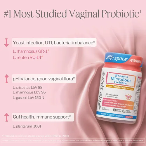Miniatura 4 de Life-Space Probiótico para mujeres, 2 meses de ración, apoya la microflora vaginal saludable y la comodidad, suplemento diario para mujeres