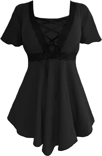 Dare to wear - Blusa tipo corset modelo Ángel Blusa de emperatriz gótica victoriana para mujer, para Halloween o festivales de cosplay.