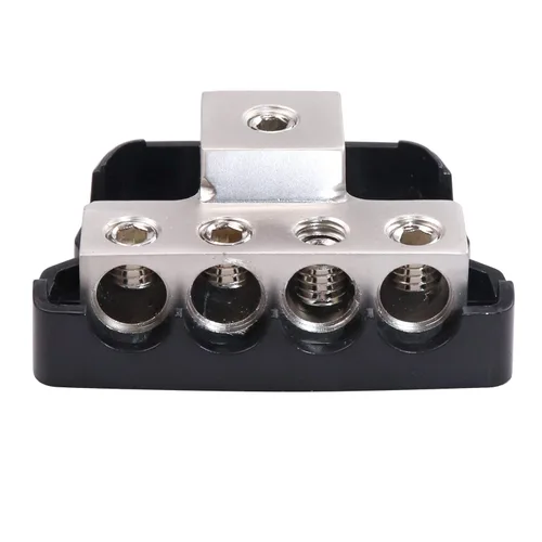 Miniatura 4 de Bloque de distribución de energía de 4 vías, calibre 0/2/4 AWG, calibre 4/8/10, amplificador estéreo de audio para automóvil, bloque de conexión a
