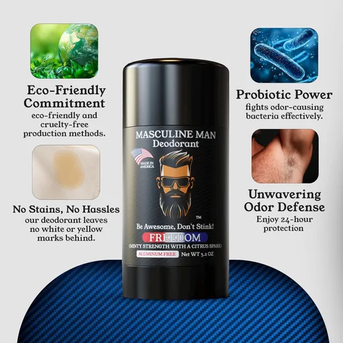 Miniatura 7 de Desodorante para hombres – Desodorante para hombre sin aluminio – Desodorantes naturales de tamaño de viaje – Protección contra el sudor