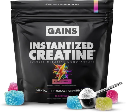 Miniatura 12 de Gains in Bulk Monohidrato de Creatina Instantánea para Mujeres y Hombres, Polvo de Creatina Soluble, Apoya la Construcción Muscular, Fuerza