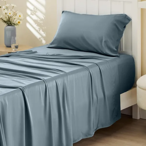 Miniatura 44 de Bedsure Juego de sábanas de tamaño King, sábanas refrescantes King, rayón derivado del bambú, bolsillo profundo de hasta 16 pulgadas, sábanas 03