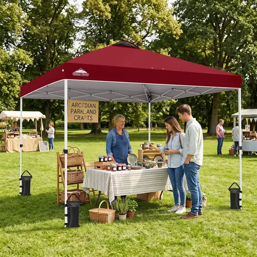 Miniatura 295 de EAGLE PEAK Tienda de campaña desplegable con bolsa de transporte con ruedas, 8 estacas, 4 cuerdas, 4 bolsas de peso, toldo de tienda de campaña