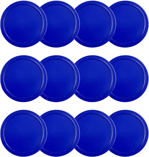 Paquete de 12 discos de hockey de aire de 2.5 pulgadas para mesa de tamaño pequeño Azul