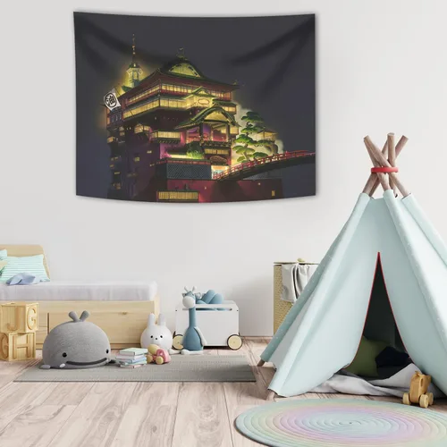 Miniatura 5 de Pounchi Tapiz de anime japonés (51 x 59 pulgadas con kit de ganchos), tapiz japonés para colgar en la pared para dormitorio, sala de estar