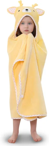 Miniatura 11 de TBEZY Toalla con capucha para niños, 100% algodón, ultra suave, con diseño único de animales, grande para bebés de 3 a 10 años (unicornio)