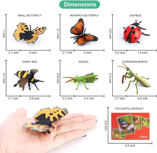 Miniatura 5 de Figuras de juguete de insectos VOLNAU 12 piezas Figuras de animales de insectos para niños, niños pequeños, regalos de Navidad, decoraciones