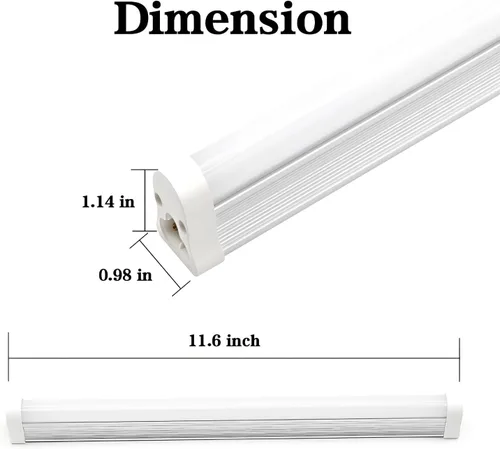 Miniatura 2 de Lámpara LED para tienda, 12 pulgadas, 5 W, 580 lm, cubierta esmerilada, 6500 K, tubo de luz integrado T5, salida alta, blanco más brillante, tubo