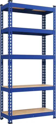 Miniatura 15 de Yaheetech Estantes de almacenamiento, estantería de metal ajustable resistente de 5 niveles, estante industrial para garaje, almacén, despensa, Plata