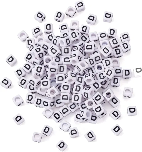 Miniatura 16 de FASHEWELRY 300 cuentas cúbicas de acrílico con números cuadrados mezclados del 0 al 9, cuentas de acrílico blanco de 0.236 x 0.236 pulgadas