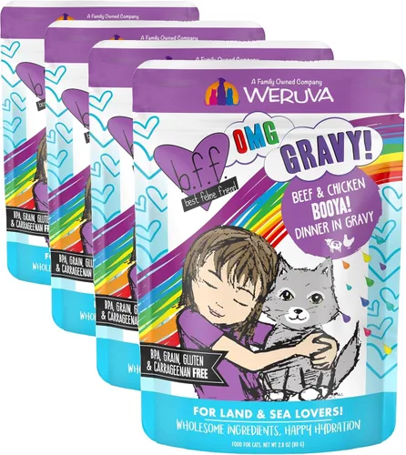 Miniatura 16 de Weruva latas de comida húmeda para gatos sin granos y bolsas B.F.F. (Best Feline Friend), Púrpura