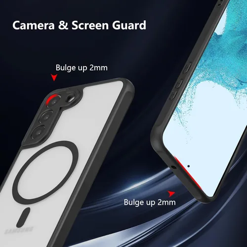 Miniatura 4 de RALEAVO - Funda magnética para Samsung Galaxy S22 [Compatible con Magsafe], cubierta mate y brillante delgada, parte trasera de policarbonato duro