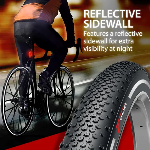 Miniatura 6 de Fincci Pair 700x38c Bike Tire - Gravel Foldable Kevlar 40-622 Puncture Resistant Bike Tires 1 mm Nylon - Grooved 700c Bike Tire - 28 inch Tyre for