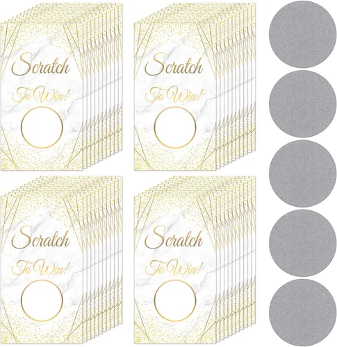 Miniatura 12 de Outus 100 Piezas Certificados de Regalo Tarjetas para Rascar para Pequeñas Empresas Tarjetas de Regalo Personalizadas en Blanco para Vacaciones