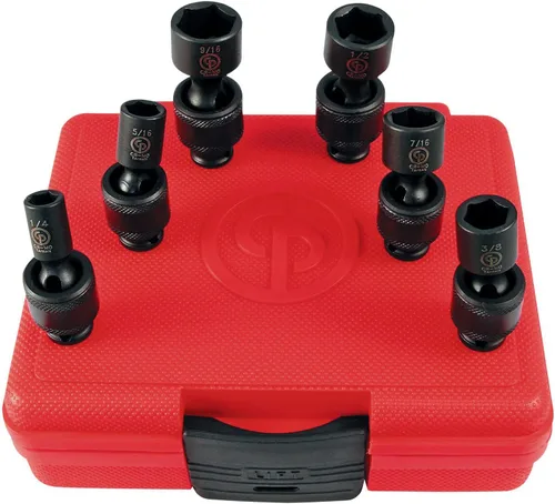 Miniatura 11 de Chicago Pneumatic SS814D - Unidad cuadrada de 1 pulgada, métrica profunda, 6 puntos, juego de llaves de impacto (4 piezas)