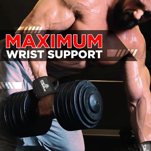 Miniatura 8 de Muñequeras – Envolturas de soporte premium de 18 pulgadas con lazo para el pulgar para levantamiento de pesas, culturismo y crossfit (1 par)