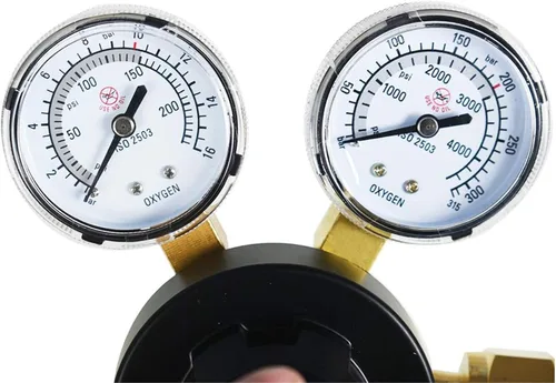 Miniatura 5 de findmall CGA 540 Regulador de oxígeno para la gama de entrega del indicador de gas de soldadura 145PSI