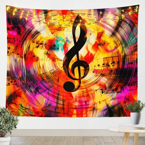 Miniatura 10 de Tapiz de guitarra roja, arte para colgar en la pared con música Hip Pop, decoración de habitación del hogar, decoración de habitación del hogar, rojo