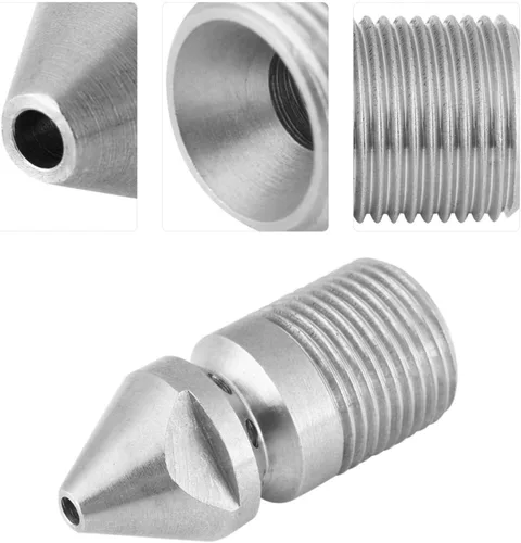 Miniatura 7 de Puntas de lavado a presión, rociador de chorro de drenaje multiángulo y turbina de limpieza de alcantarillado, acero inoxidable de 3/8 pulgadas