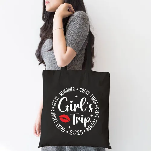 Miniatura 2 de TSIIUO Bolsa de lona para el fin de semana 2024 para mujer, bolsa de compras reutilizable para vacaciones con amigos divertidos para regalo de niñas