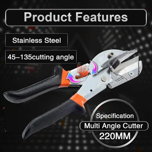 Miniatura 6 de KATUR Cortador de corte de inglete de ángulo múltiple Herramientas manuales de 45 grados a 135 grados con hoja de repuesto Tijeras de tubería