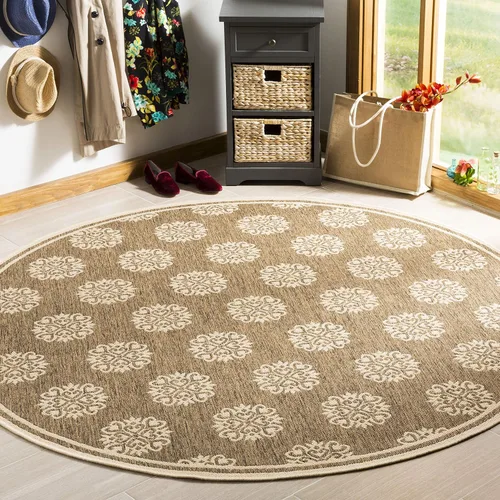 Miniatura 15 de SAFAVIEH Alfombra lavable al aire libre Linden Collection – 6'7" cuadrada, crema y beige, no desprende pelusa y fácil de limpiar, ideal para patio
