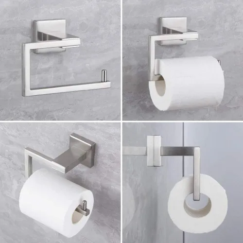 Miniatura 3 de SUS304 Soporte de papel higiénico de acero inoxidable para baño, dispensador de rollos de papel higiénico para cocina, baño, montado en la pared