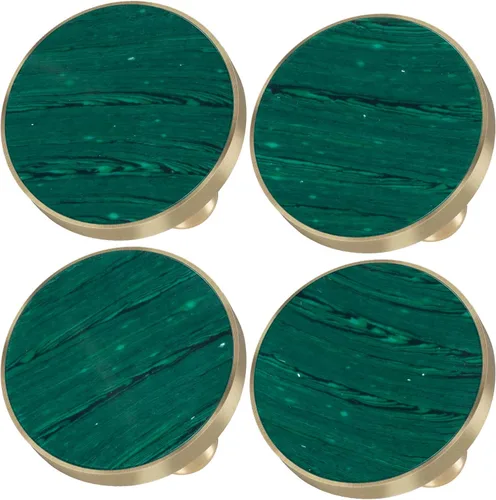 Miniatura 4 de Rockcloud Perillas redondas de piedra de malaquita para cajón, manijas de tocador, puerta de armario, pomo de cocina con tornillos, muebles