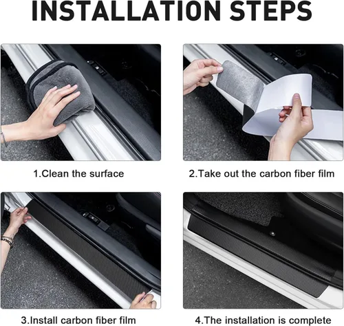 Miniatura 7 de Protectores de umbral de puerta tricolor para Toyota Tacoma TRD 4Runner Tundra Rav4 Highlander, accesorios de fibra de carbono para umbral de puerta