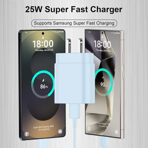 Miniatura 53 de Cargador USB C, carga rápida súper rápida de 25 W tipo C y cable de carga USB C de 6,6 pies para Samsung Galaxy S25/S25 Ultra/S25+/S24/S24